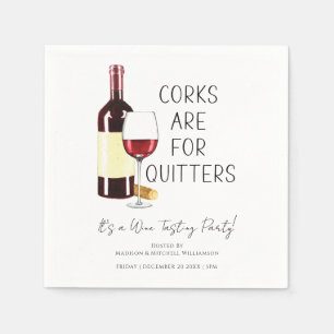 Serviette En Papier "Les lièges sont pour les quitters" Aquarelle Roug