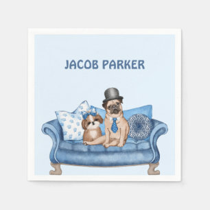 Serviette En Papier Les meilleurs chiens amis sur le canapé