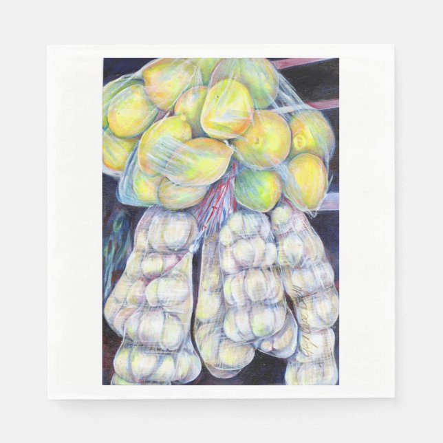 Serviette En Papier Les Merveilles des Marchés Occidentaux, Singapour (Devant)