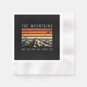 Serviette En Papier Les montagnes appellent et je dois aller rétro vin