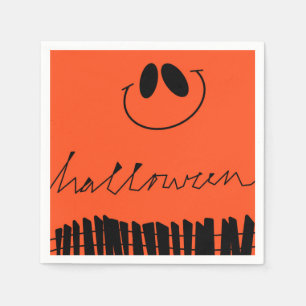 Serviette En Papier Les motifs d'Halloween sur orange