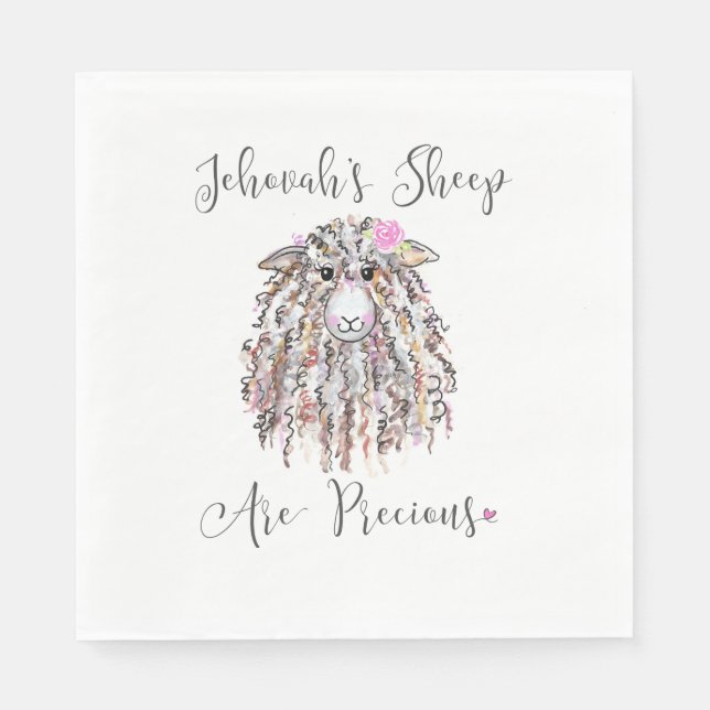Serviette En Papier "Les moutons de Jéhovah sont précieux" serviettes (Devant)