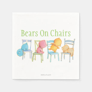 Serviette En Papier Les ours bleus, roses, jaunes et Brown jouent