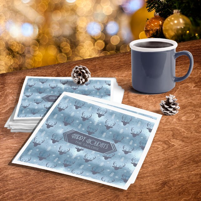 Serviette En Papier Les Patters de Christmas Blue ID861 (Créateur téléchargé)