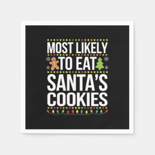 Serviette En Papier Les Plus Susceptibles De Manger Santas Cookies Noë