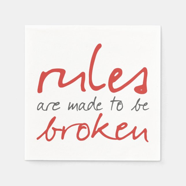 Serviette En Papier Les Règles Sont Faits Pour Être Fractionné Cocktai (Devant)