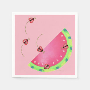 Serviette En Papier Les serviettes de pastèque de Ladybug