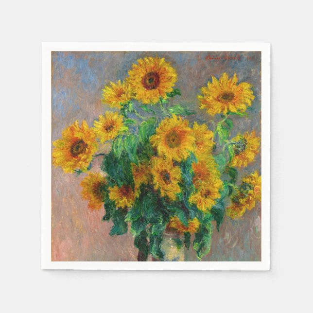 Serviette En Papier Les tournesols de Monet (Devant)
