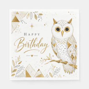 Serviette En Papier Les Vœux Sages du Hibou Doré
