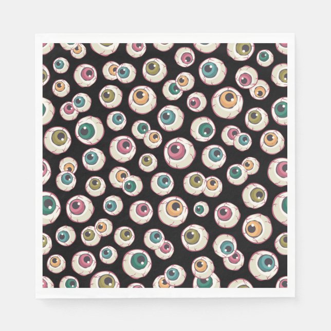 Serviette En Papier Les yeux d'Halloween (Devant)