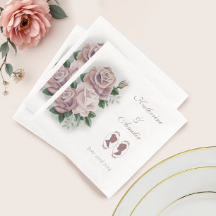 Serviette En Papier Lesbiennes Mariées Regency Rose Roses