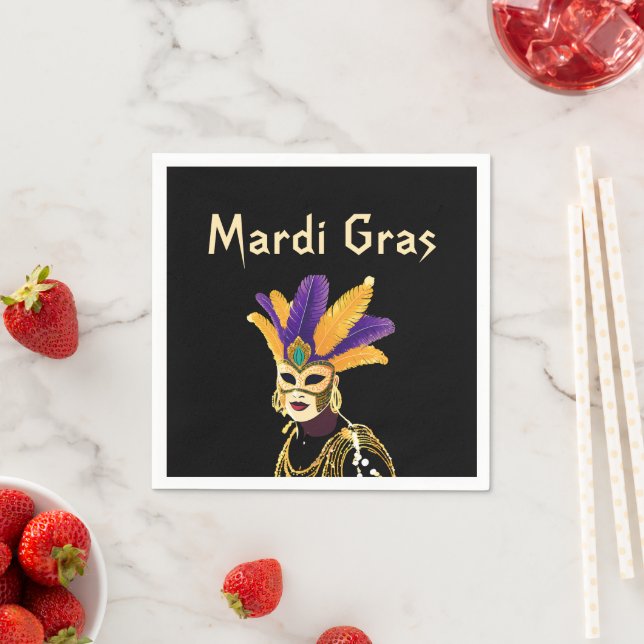 Serviette En Papier "Let the Good Times Roll : Mardi Gras Celebration" (En situation)