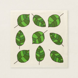 Serviette En Papier L'été laisse le motif vert de feuille sur