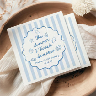 Serviette En Papier L'été où j'ai eu dix-sept ans Fête d'anniversaire
