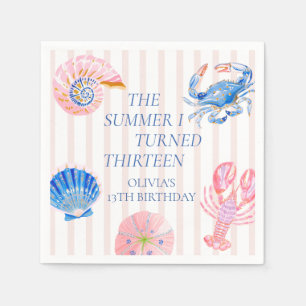 Serviette En Papier L'été où j'ai eu treize ans Anniversaire 13 ans su