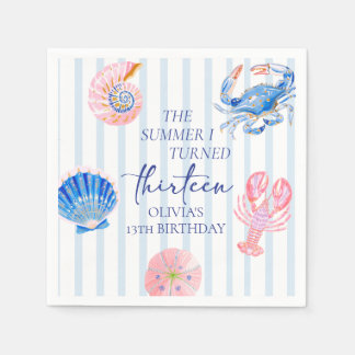 Serviette En Papier L'été où j'ai eu treize ans Anniversaire des 13 an