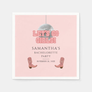 Serviette En Papier Lets Go Girls Disco Cowgirl Bachelorette Party
