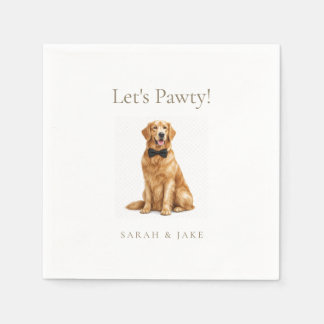 Serviette En Papier Let's Pawty! Custom Pet Bow Tie Wedding II