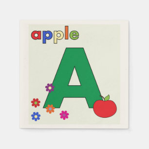 Serviette En Papier LETTRE Apple A Napkin