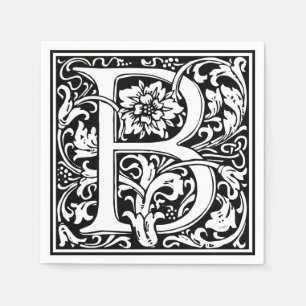 Serviette En Papier Lettre B Monogramme médiéval Art Nouveau