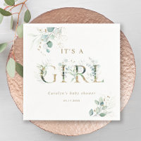 LETTRE BOtanique D'OR Eucalyptus Baby shower Fille