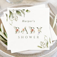 LETTRE BOtanique VERTE Olive Baby shower