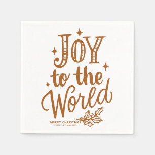 Serviette En Papier Lettre Brûlée Orange Joie au Monde Noël