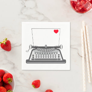 Serviette En Papier Lettre d'amour à la machine à écrire vintage