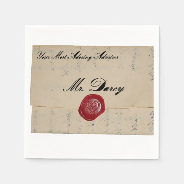Serviette En Papier Lettre d'amour Mr. Darcy Regency (Devant)