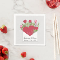 Lettre d'amour romantique Roses & Cœur Mariage per