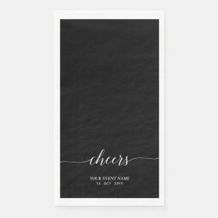 Serviette En Papier Lettre élégante noire Calligraphie Fête de la joie