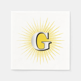Serviette En Papier Lettre G - symbole maçonnique