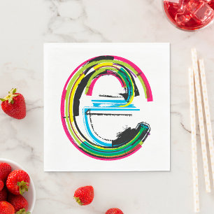 Serviette En Papier Lettre Grunge E