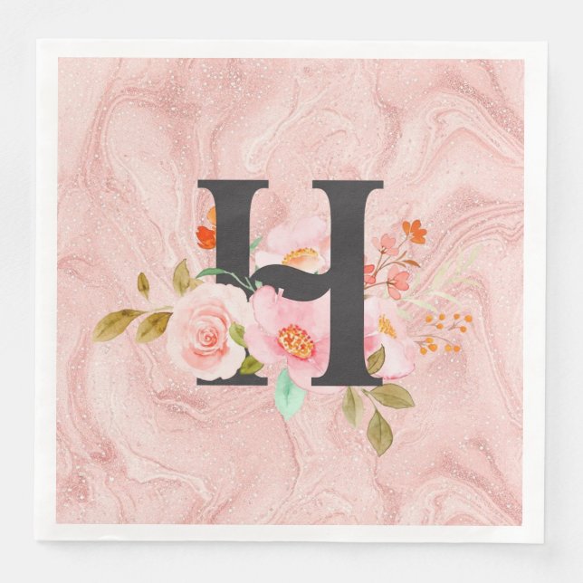Serviette En Papier Lettre H (Devant)