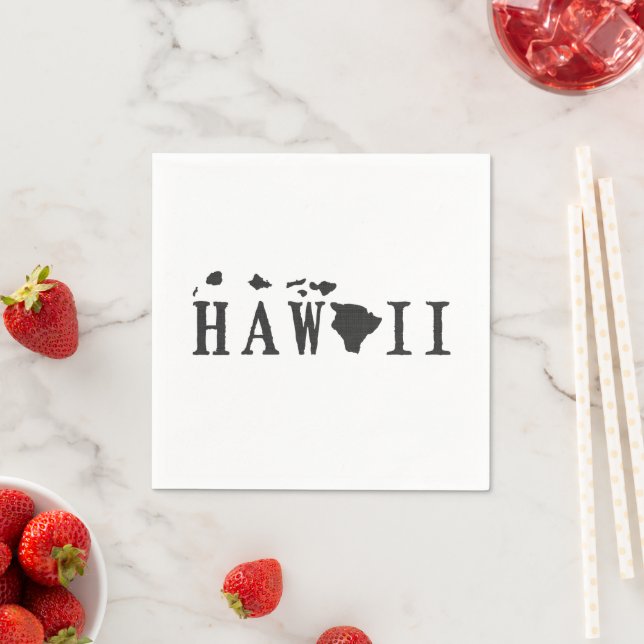 Serviette En Papier LETTRE Hawaii FORME MOT Hawaiian Word Art Paper Pa (En situation)