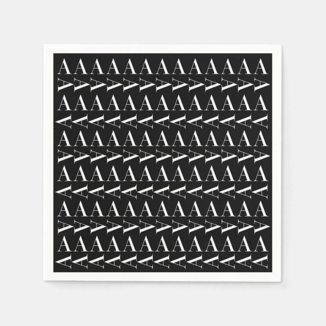 Serviette En Papier Lettre initiale A monogramme (Devant)