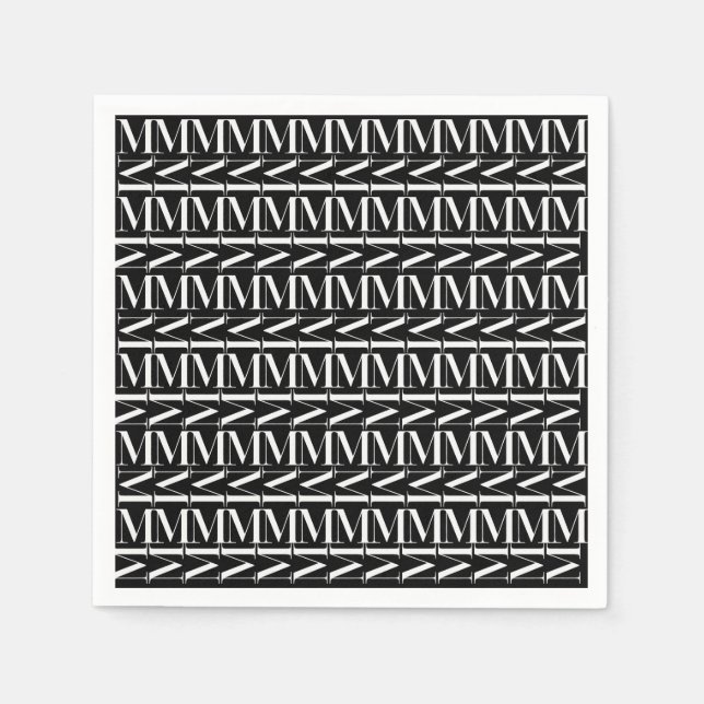 Serviette En Papier Lettre initiale M (Devant)