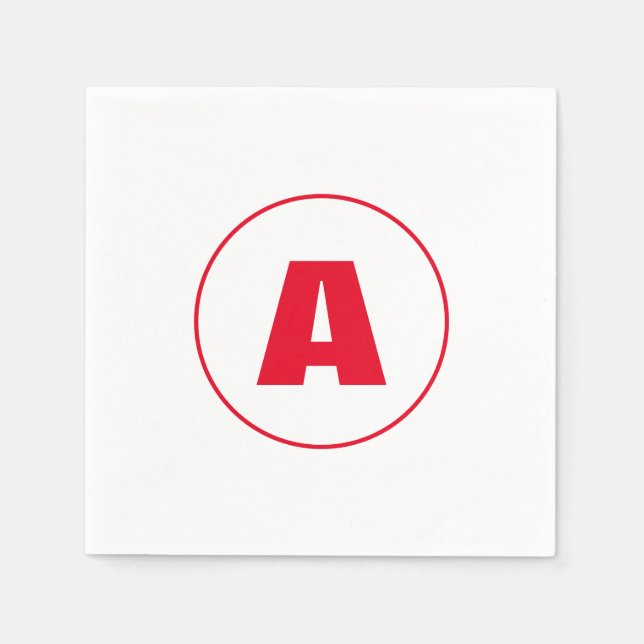 SERVIETTE EN PAPIER LETTRE INITIALE MODERNE MODÈLE CHIC CHAUD (Devant)