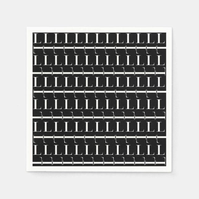 Serviette En Papier Lettre initiale monogramme L (Devant)