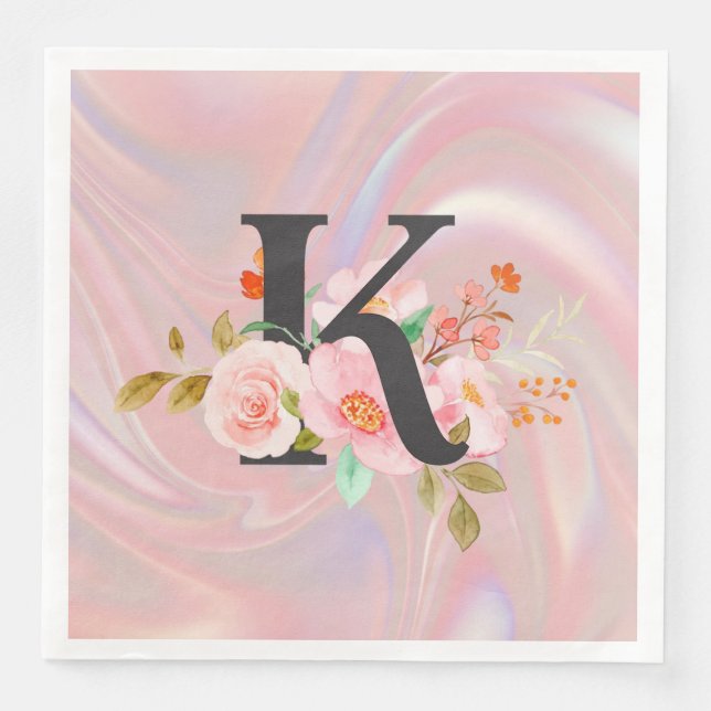Serviette En Papier Lettre K (Devant)