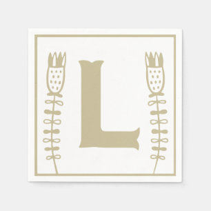 Serviette En Papier Lettre L Alphabet Bloc Baby shower neutre entre le