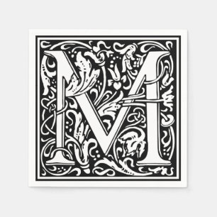Serviette En Papier Lettre M Monogramme médiéval Art Nouveau