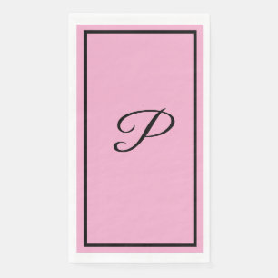 Serviette En Papier Lettre monogramme Baby shower rose initial Mariage