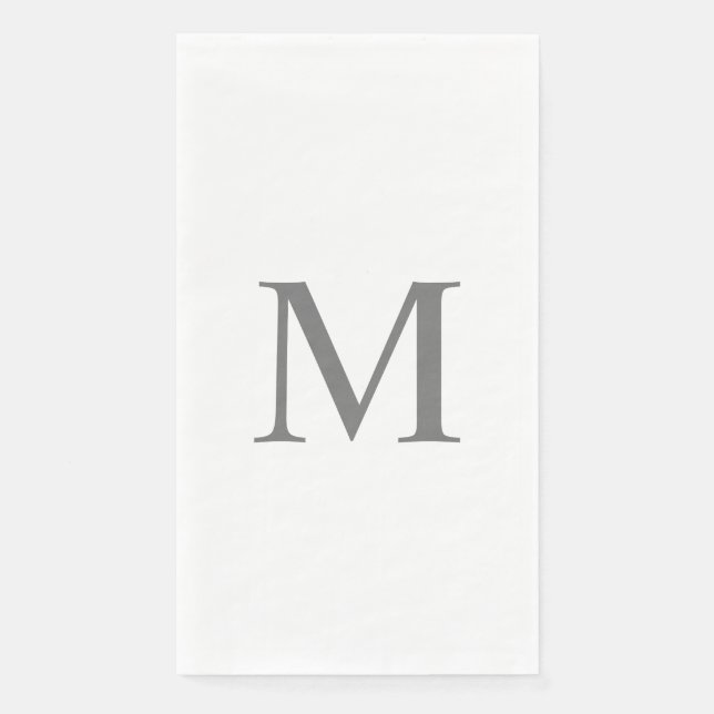 Serviette En Papier Lettre monogrammes Fête des mariées Mariage gris p (Devant)