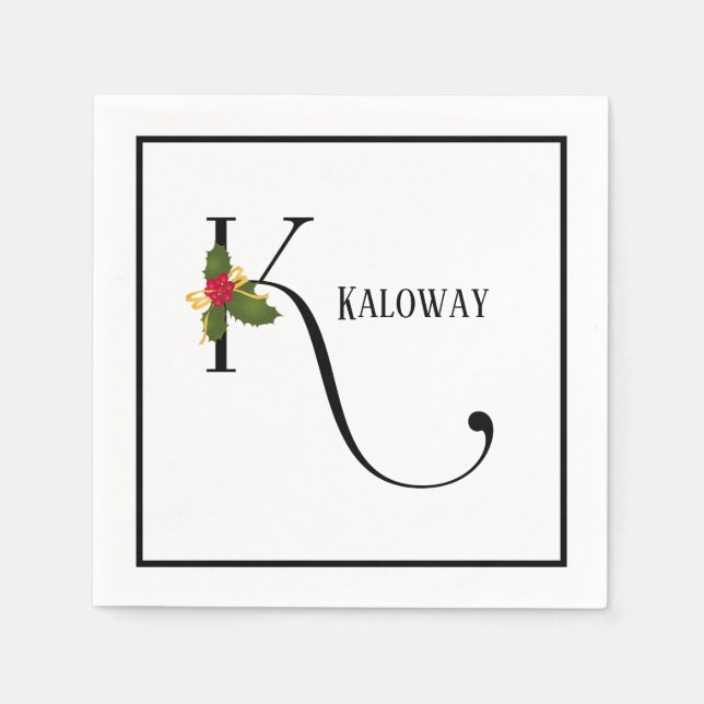 Serviette En Papier LETTRE MONOGRAPHIQUE K DE VACANCES Papier personna (Devant)