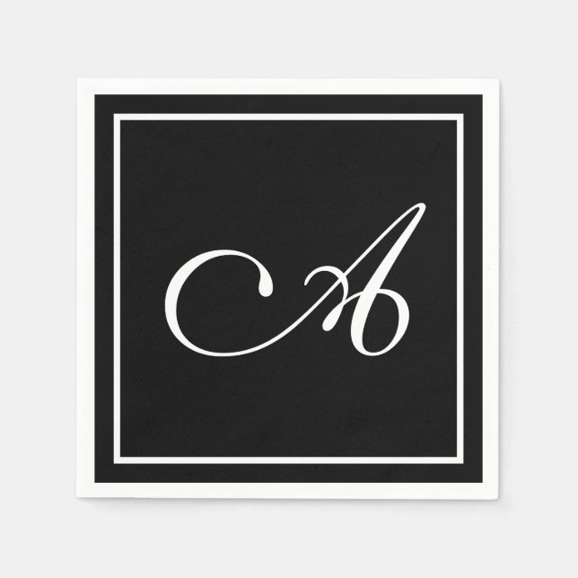 Serviette En Papier Lettre monographique personnalisable (Devant)