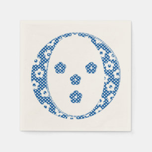 Serviette En Papier LETTRE Motif Fleur O(bleu)