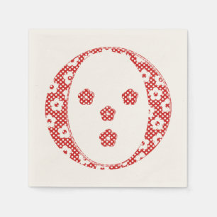 Serviette En Papier LETTRE Motif Fleur O(rouge)