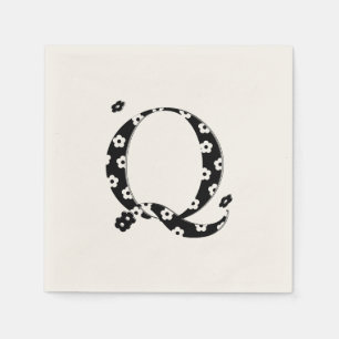 Serviette En Papier LETTRE Motif Fleur Q