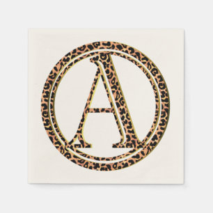 Serviette En Papier LETTRE Motif Léopard A